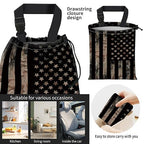 Car Trash Bag Large Hanging Can for Back of Seat, Cute Waterproof Car Garbage Bag for Vehicle, Travelling, Outdoor Cool American Flag