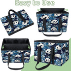 Reusable Grocery Bags Heavy Duty Shopping Bags Foldable Large Tote Bags with Long Handles & Hard Bottom
