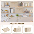 GRANNY SAYS Closet Storage Bins, Decorative Storage Boxes with Lids, Clothes Organizing Bins, Lidded Baskets for Toys, Clothi