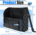 Car Purse Holder Between Seats, Leather Auto Front Seat Handbag Organizer Pocket, Large Capacity Car Net Pocket Handbag Holder, Backseat Barrier Storage Bag Fits for Car, Truck, SUV