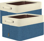 BALEINE 2 Pack Fabric Closet Storage Bins for Shelves, Linen Closet Organizers and Storage, Decorative Baskets for Organizing
