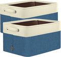 BALEINE 2 Pack Fabric Closet Storage Bins for Shelves, Linen Closet Organizers and Storage, Decorative Baskets for Organizing