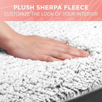 Carbella Plush Sherpa Fleece Car Seat Cover, 1 Piece Gray Seat Cover for Cars with Soft Cushioned Touch, Cute Automotive Inte