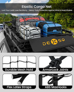 DEXSO 51" x 36" Universal Roof Rack Basket with Cargo Net, 200 Lbs Capacity Rooftop Cargo Carrier Basket, Heavy Duty Luggage Holder Rack for SUVs, Trucks, Vehicles