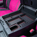JKCOVER Compatible with Center Console Organizer Tray Toyota Tundra 2014 2015 2016 2017 2018 2019 2020 2021 Tundra Accessories,Insert ABS Black Materials Armrest Box Secondary Storage (RED Trim)