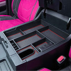 JKCOVER Compatible with Center Console Organizer Tray Toyota Tundra 2014 2015 2016 2017 2018 2019 2020 2021 Tundra Accessories,Insert ABS Black Materials Armrest Box Secondary Storage (RED Trim)