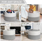 INDRESSME 115L Extra Large Blanket Basket, Soft Cotton Rope Storage Basket for Organizing, Home Decor, Toys, Laundry & Towels
