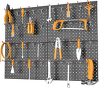 TORACK Metal Pegboard Panels and Hooks for Garage, Workbench, Shop, Shed Tool Organizer Peg Board with 1/8" & 1/4" Holes, Mod