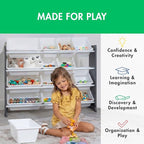 Humble Crew Toy Storage Organizer with 16 Removable Storage Bins for Kids Playroom, 4-Tier Toddler Toy Organization and Stora