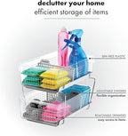 madesmart 2 Tier Organizer, Under Cabinet Storage with Pull Out Sliding Drawers, for Cleaning Supplies, Undersink, Sponges, B