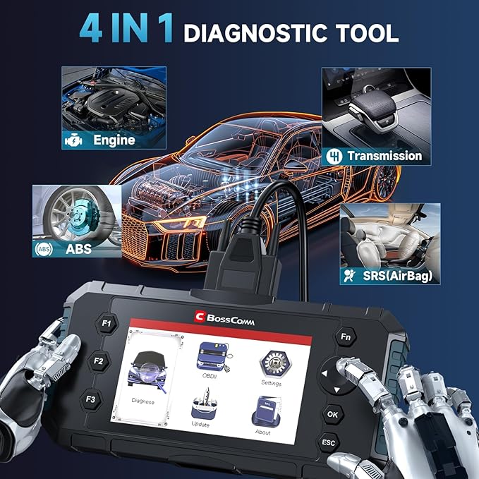 2026 BOSSCOMM IFIX430 OBD2 Scanner Diagnostic Tool, ABS/SRS Airbag/Transmission/Engine, Scan Tool & Car Code Reader for Cars
