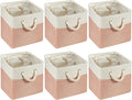 Geiserailie 6 Pcs 11 x 11 Inch Cube Storage Bins Fabric Storage Organizer Bins Foldable Cube Baskets with Sturdy Carry Handle