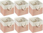 Geiserailie 6 Pcs 11 x 11 Inch Cube Storage Bins Fabric Storage Organizer Bins Foldable Cube Baskets with Sturdy Carry Handle