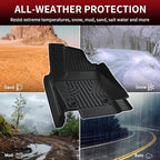 LASFIT Floor Mats for Toyota Tacoma 2024 2025 2026 Double Cab Auto Tran (Not fit Hybrid) All Weather Floor Liner for Tacoma TRD/SR/SR5/limited TPE Custom Fit Car Mats Front&Rear 2 Row Mats