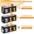 Mabahoo Extra Large Toy Box, Collapsible Storage Organizer with Lids, Cute Animals Toybox for Boys Girls, 40"x14"x16" Kids To