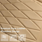 CAR PASS 2 Pack Leather Front Car Seat Covers, Bottom Seat Covers Full Wrapped with Storage Pocket, Anti-Slip Leather Seat Pr