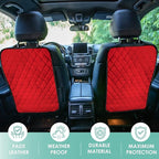 FH Group 2-Pack Diamond Stitched Faux Leather Back Seat Kick Protectors, Heavy Duty Car Kick Mat for Kids Waterproof Protecti