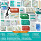 General Medi 420 Pieces Professional First Aid Kit - HardCase First Aid Box - Contains Premium Medical Supplies for Travel, H
