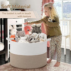 INDRESSME 115L Extra Large Blanket Basket, Soft Cotton Rope Storage Baskets for Organizing Living Room Décor Toy Storage for 