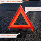 Safety Triangles DOT Approved, Standard Warning Triangles Enmergency Reflector, Emergency Triangles for Vehicles with Carry C
