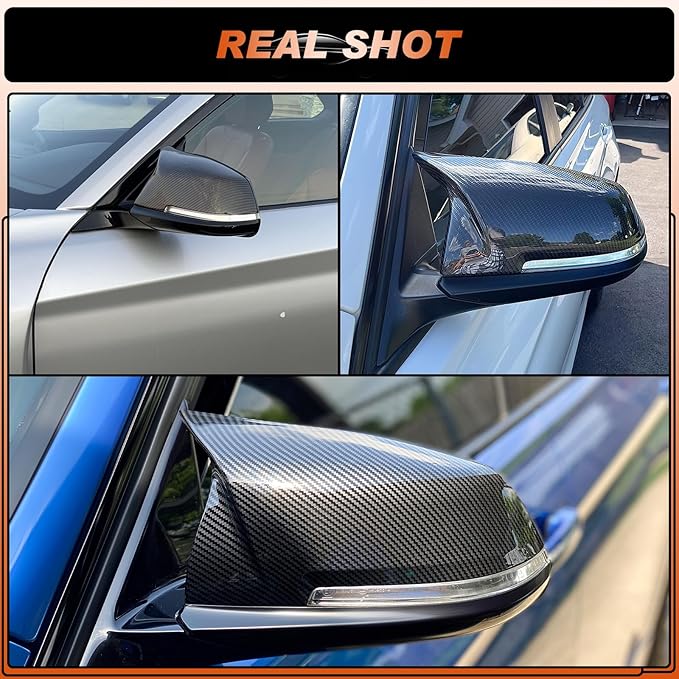 ACLONG Carbon Fiber Mirror Cover Caps Rearview Side Mirror Covers Compatible with BMW F20 F21 F22 F30 F31 F32 F36 F87 E84 GT 3GT X1 M2 M3-1Pair