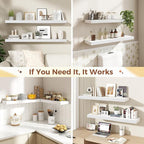 Dreamland 30 Inch White Floating Shelves for Wall,8 Inch Deep Floating Shelves,30" W x 8" D Wall Shelves for Bedroom,Living R