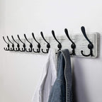 Dseap Coat Rack Wall - Heavy-Duty 38-1/4" Long, with Reinforced 10 Custom Tri-Hooks, Solid Wood Wall Hanger for Coats Hat Jac
