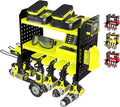 BUILTSTRONG Power Tool Organizer - 6 Drill Holder Wall Mount, 3-Tier Heavy-Duty Hand Tool Storage Rack With 2 Pegboard Sides 
