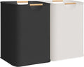 STORAGE MANIAC 2-Pack Large Laundry Hamper, 100L (26.4 Gal) Collapsible Laundry Basket with Bamboo Handles, Freestanding Wate