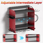 Power Tool Organizer Wall Mount with Charging Station, Garage Storage Rack for Cordless Drill, Tool Battery, Bit and Screwdri