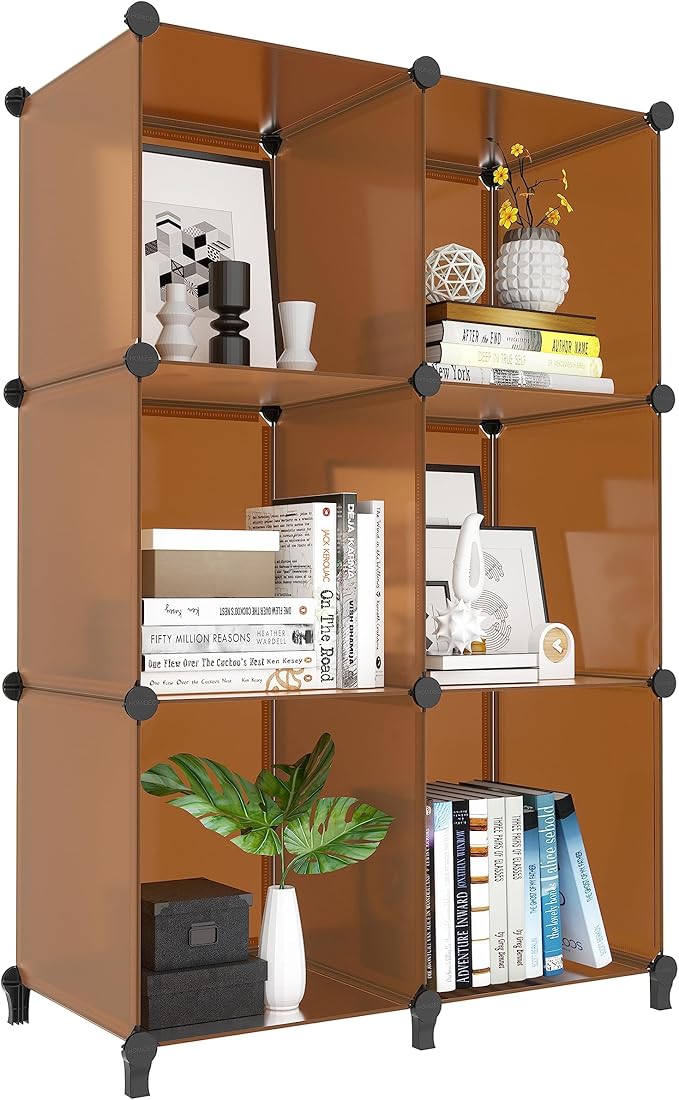 6-Cube Storage Organizer, Closet Organizer Storage Shelf Bookcase Bookshelf with Metal Hammer, Storage Cubes Organizer Cabine