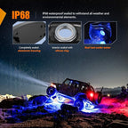 Nilight LED Rock Light 6PCS Underglow Wheel Well Pods Waterproof Exterior Underbody Roof Rack Side Lamps for Car Truck Pickups ATV UTV SUV Motorcycle Boat, Blue Color