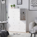 C&AHOME Cube Storage Organizer with Doors, 12-Cube Shelves, Closet Cabinet, DIY Plastic Modular Bookshelf Ideal for Bedroom, 