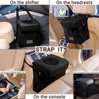 Creathing Car Trash Can [Touring Edition] - Removable Liner - 100% Leakproof, Odor Control Lid, Hanging Garbage Bin for SUV, Truck, Car (2 Gal, Black)