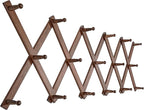 SKOLOO Hat Rack for Wall with 17 Hooks, Solid Wooden, Modern, Expandable Coat Rack Wall Mount for Coats, Hats, Bags, Baseball