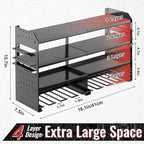 Power Tool Organizer Wall Mount, Metal 4 Layer Heavy Duty Metal Power Tool Storage Rack, Garage Drills Storage Shelves with S