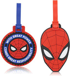 Marvel Spiderman Luggage Tag 2 Piece Set | 4.25" Spiderman Kids Luggage Tags for Suitcases | Travel Essentials Cruise Ship Ac