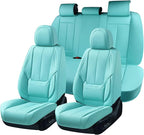 Coverado Car Seat Covers Full Set, Car Seat Protector Waterproof, Nappa Leather Car Seat Cushion, Seat Covers for Cars, Front
