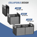 Simple Deluxe Car Trunk Organizer for SUV, Collapsible 2 Compartment 50L Automotive Storage Box with 5 Pocket, 600D Waterproof 