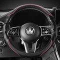 HighnessHwoo 3D Car Steering Wheel Cover Comfort Grip Massage Sporty Anti-Slip Carbon Fiber Faux Leather for Sedan SUV, Unive