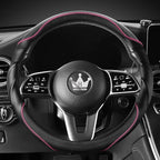 HighnessHwoo 3D Car Steering Wheel Cover Comfort Grip Massage Sporty Anti-Slip Carbon Fiber Faux Leather for Sedan SUV, Unive