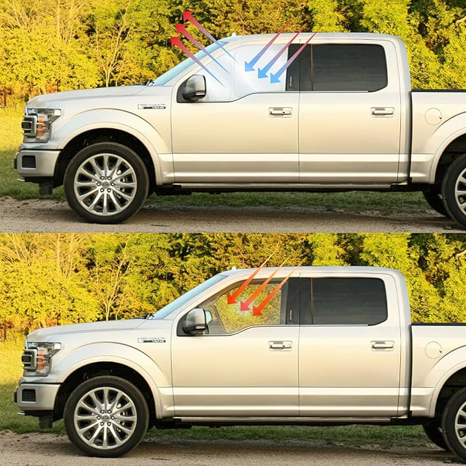 Front Windshield ＆ Side Window Sun Shade for 2010-2025 Dodge RAM 2500 3500 QuadCab CrewCab MegaCab 4Door, Foldable Window Sunshade Sun Visor Protector Sun Shield Block UV Rays Heat, Pack of 3
