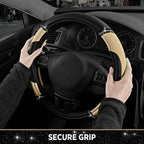 Road Comforts Leather Steering Wheel Cover - Made with PVC Leather - Anti-Slip, Universal Fit 14 1/2 inches to 15 inches - Be