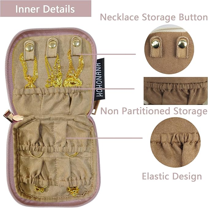 Travel Jewelry Case Small Jewelry Organizer Purse Jewelry Bag Women Jewelry Purse Double Layers for Bracelet Rings Earring Ne