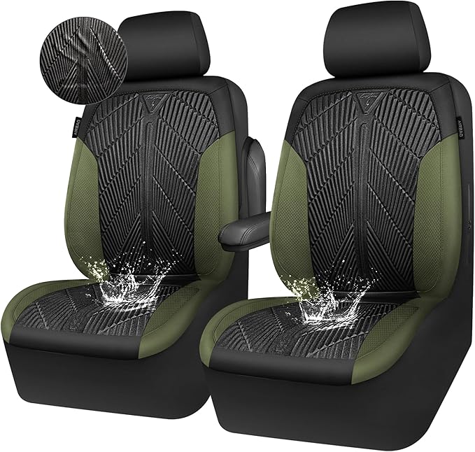 CAR PASS Waterproof Car Seat Covers Front Seats Covers Neoprene Wetsuit, All-Weather Non-Slip Durable,Universal Fit for SUV S