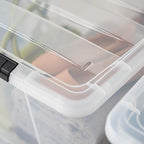 IRIS USA 72 Qt Stackable Plastic Storage Bins with Lids, 6 Pack - BPA-Free, Made in USA - See-Through Organizing Solution, La