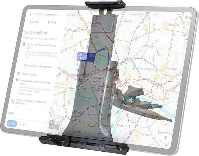 CD Slot GPS Mount - for iPad Cell Phones Android Tablet PC Carplay Screen 4"-13" Monitor CD Mount Holder Fits Garmin Nuvi Tomtom GPS Navigator [Extension Arm/Universal Bracket Included]