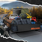 Mockins 84"x39"x6" XL Extendable Roof Rack Cargo Carrier for Top of Vehicle Storage | 250 Lbs Capacity Weatherproof Steel Roof Basket | Heavy Duty Car Rooftop Cargo Carrier Set w/Ratchet Straps & Net