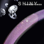 ChuLian New Diamond Leather Steering Wheel Cover with Bling Bling Crystal Rhinestones, Universal Fit 15 Inch Car Wheel Protec