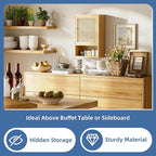 HITNET Bathroom Wall Cabinet, Rattan Medicine Cabinet, Bamboo Hanging Storage Organizer Over The Toilet with Adjustable Shelf